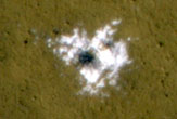 Ice forming at a crater on Mars