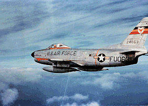 A F-86D fighter jet - similar to the one flown by Milton Torres