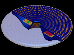 Cut-away illustration of proposed prototype mini-flying saucer. (Credit: Image courtesy of University of Florida)