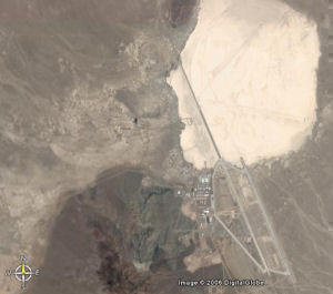 This picture shows the 6km runway at Area 51 - the longest runway in the World!